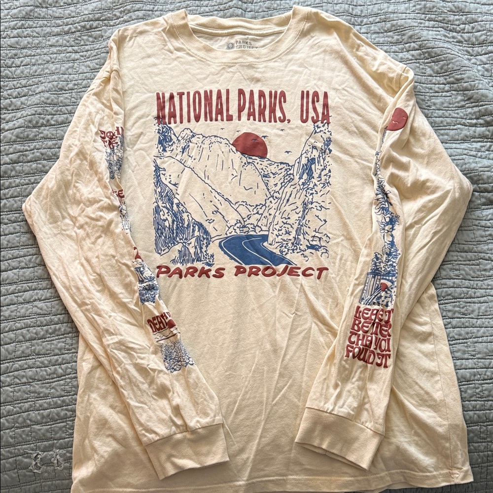 Parks Project Cream and Red Long Sleeve Tee